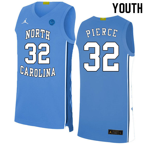 2020 Youth #32 Justin Pierce North Carolina Tar Heels College Basketball Jerseys Sale-Blue